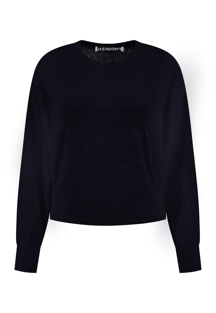 Sweater, crafted from luxurious virgin merino wool that gives a soft handle. Detailed with dropped shoulders, ribbed effect and batwing sleeves. Designed for a loose fit. Long in sleeves. This piece ensures you’ll stay snug and chic, even on the coldest days.