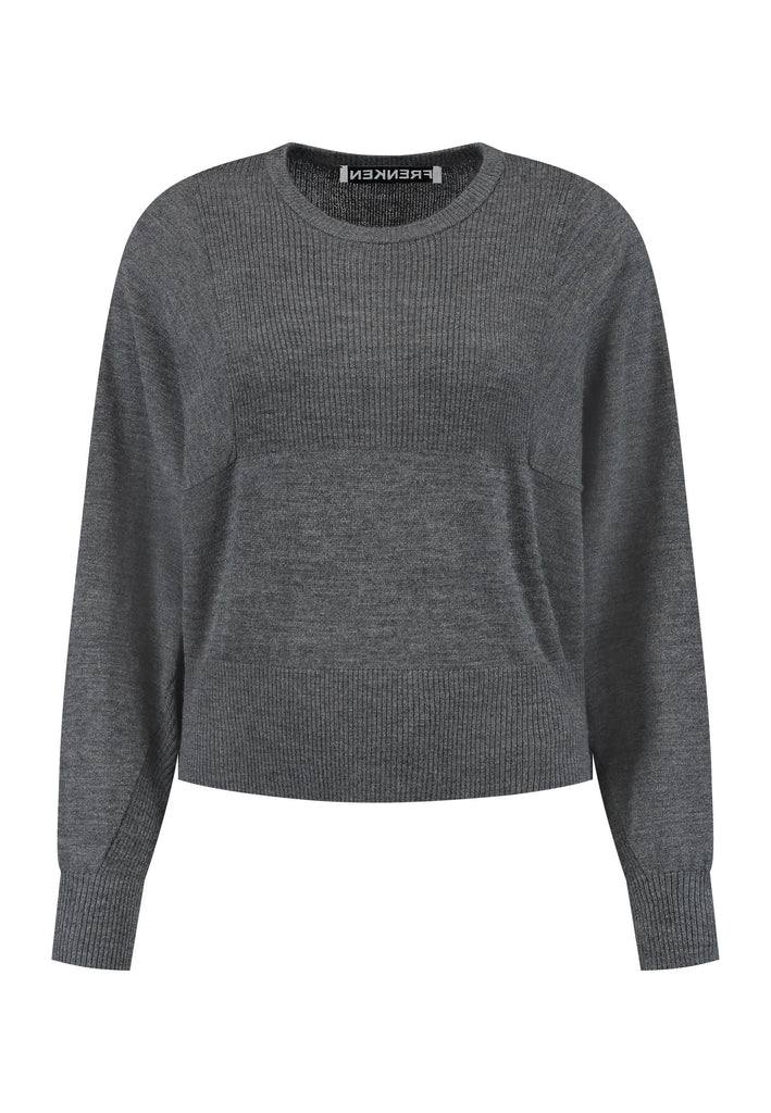 Sweater, crafted from luxurious virgin merino wool that gives a soft handle. Detailed with dropped shoulders, ribbed effect and batwing sleeves. Designed for a loose fit. Long in sleeves. This piece ensures you’ll stay snug and chic, even on the coldest days.