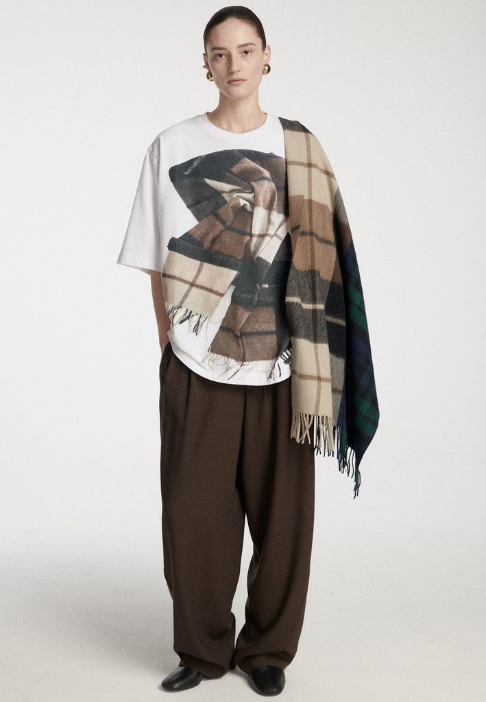 Scarf T-Shirt White with Camel – FRENKEN