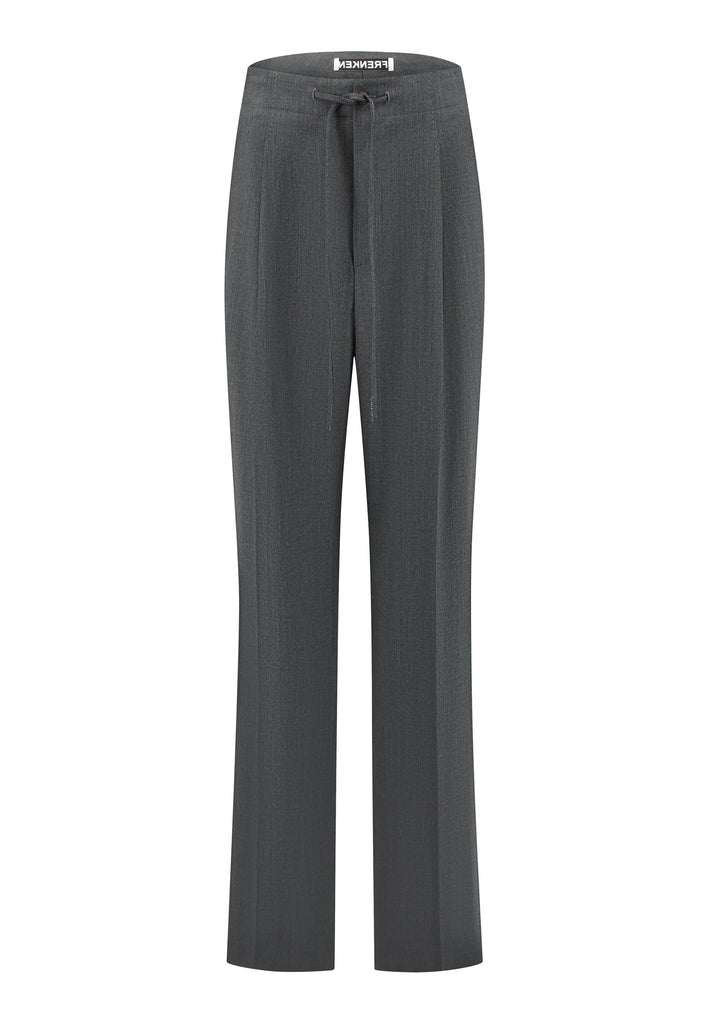 Refine your wardrobe with these straight-leg trousers, cut from a soft virgin wool. Featuring a sophisticated horn button and zip with a drawstring fastening at the waist. With a nod to the tuxedo pants, it has a fabric self-stripe with a needle point at the side seam. Complete with slanted pockets and welt back pockets, these trousers blend traditional elegance with modern functionality.