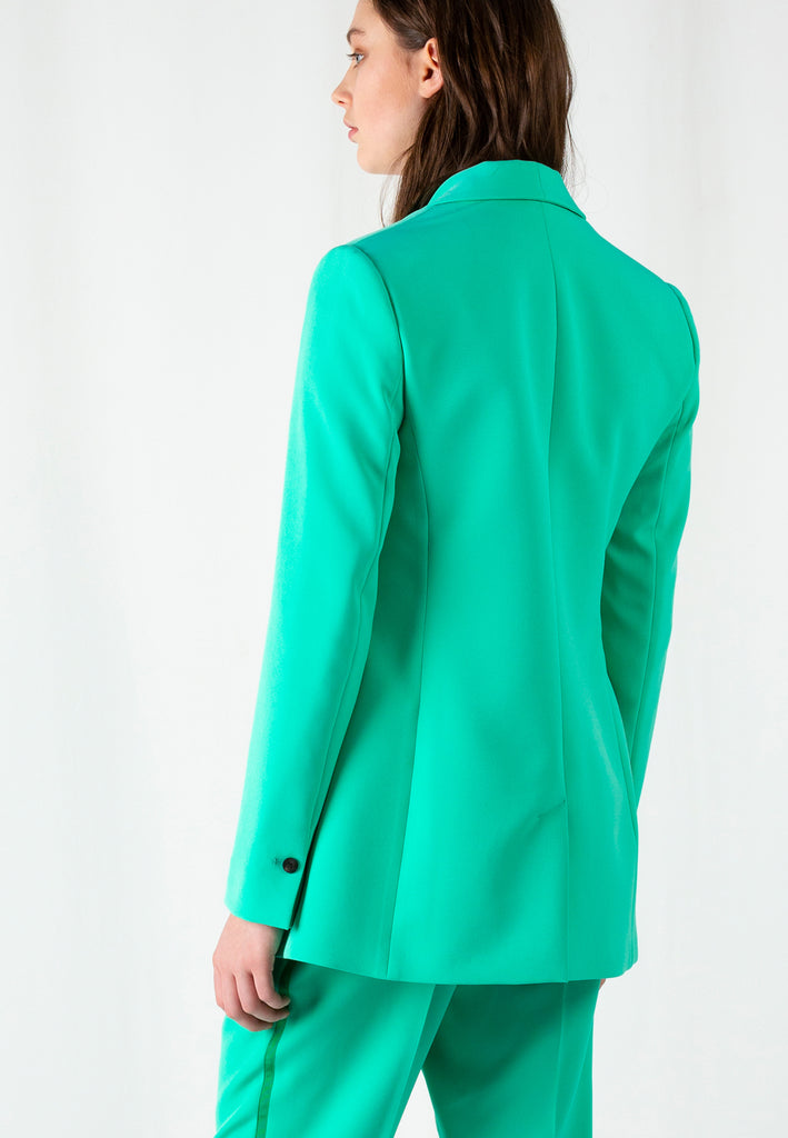 Pastel blazer, seafoam color. Dutch women clothing. Classic tailored blazer made in a super easy wearing modern fabric.