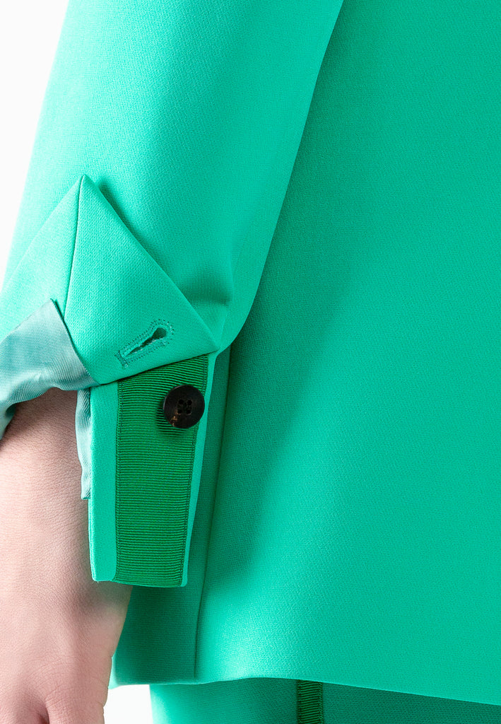 Pastel blazer, seafoam color. Dutch women clothing. Classic tailored blazer made in a super easy wearing modern fabric.