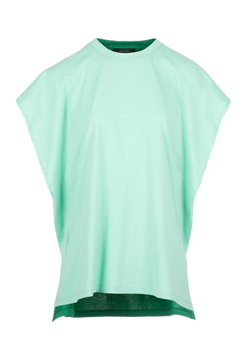 Floor top, mint green color. Oversized T-shirt it's cut from cotton-jersey. 100% cotton, women clothing.